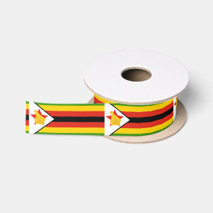 Zimbabwe Flag & Zimbabwe travel, holiday/sports Satin Ribbon