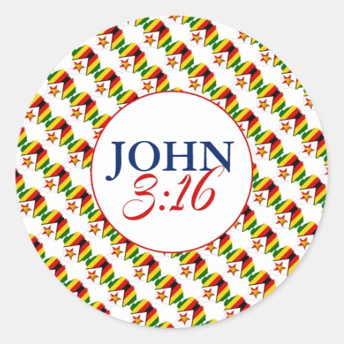 ZIMBABWE God So Loved The World John 316 Classic Round Sticker