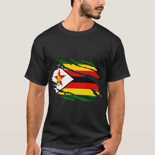 Zimbabwe In My DNA Zimbabwe Flag Proud Zimbabwean  T_Shirt