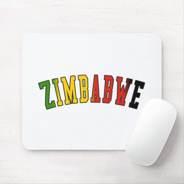 Zimbabwe in National Flag Colors Mousepad