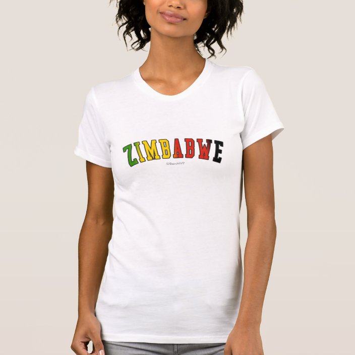 Zimbabwe in National Flag Colors T Shirt