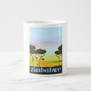Zimbabwe landscape travel poster giant coffee mug