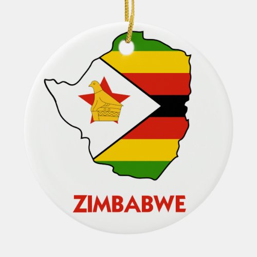 ZIMBABWE MAP CERAMIC ORNAMENT
