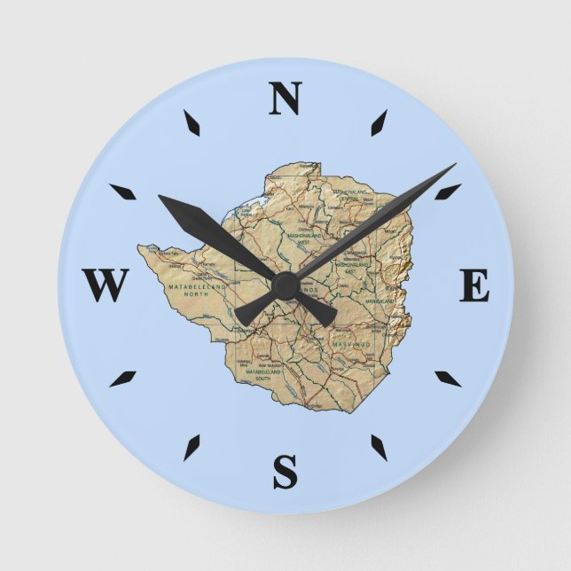 Zimbabwe Map Clock (Front)