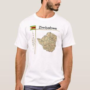 Zimbabwe Map + Flag + Title T-Shirt
