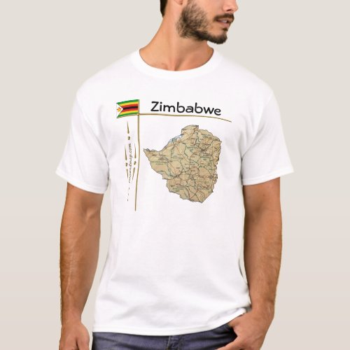 Zimbabwe Map  Flag  Title T_Shirt