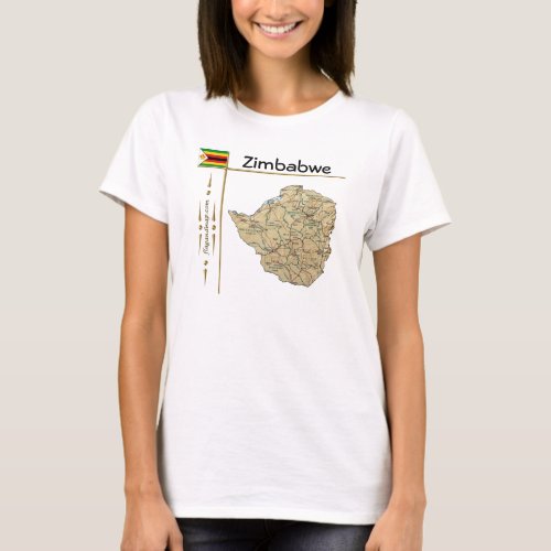 Zimbabwe Map  Flag  Title T_Shirt