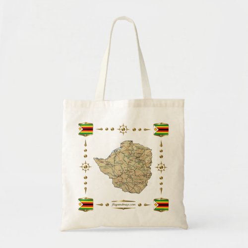 Zimbabwe Map  Flags Bag