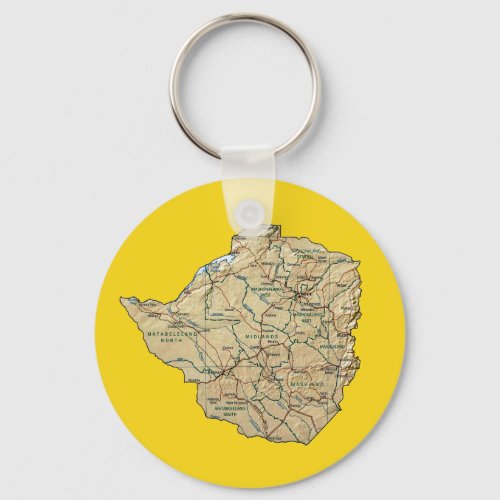 Zimbabwe Map Keychain