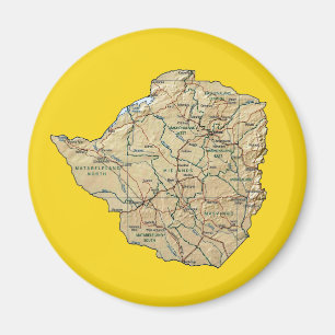 Zimbabwe Map Magnet