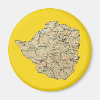 Zimbabwe Map Magnet