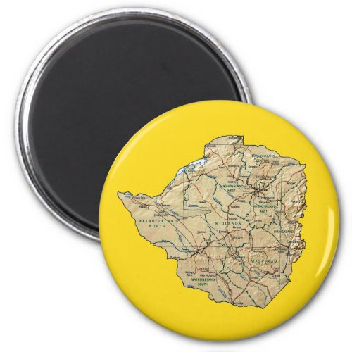 Zimbabwe Map Magnet