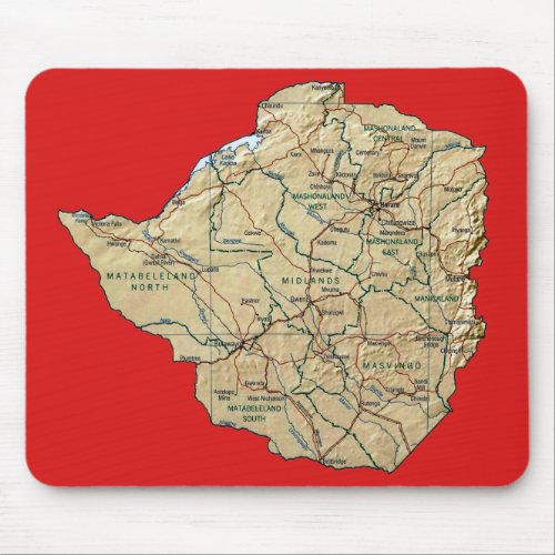 Zimbabwe Map Mousepad
