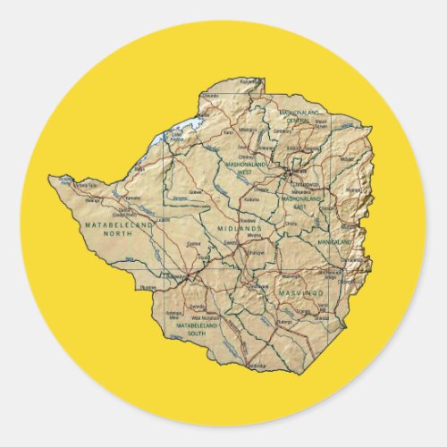 Zimbabwe Map Sticker