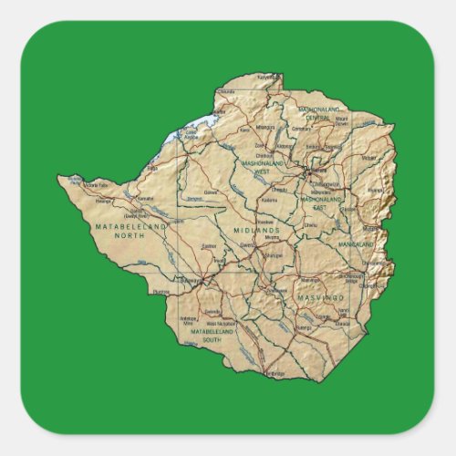 Zimbabwe Map Sticker