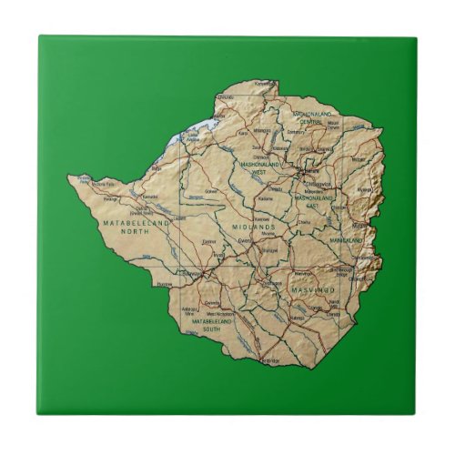 Zimbabwe Map Tile