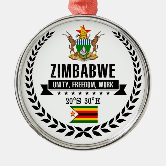 Zimbabwe Metal Ornament (Front)
