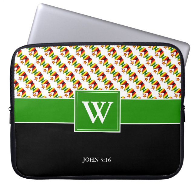 ZIMBABWE Monogram Christian WHITE Laptop Laptop Sleeve (Front)