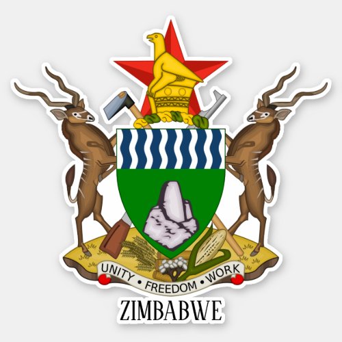 Zimbabwe National Coat Of Arms Patriotic Sticker
