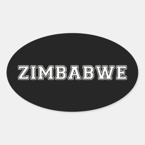 Zimbabwe Oval Sticker