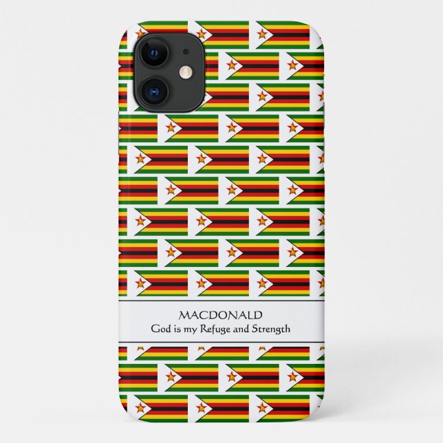 ZIMBABWE Personalized Scripture Refuge & Strength Case-Mate iPhone Case (Back)