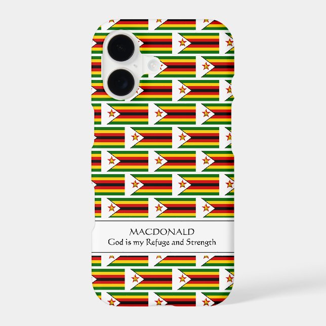 ZIMBABWE Personalized Scripture Refuge & Strength Iphone Case (Back)