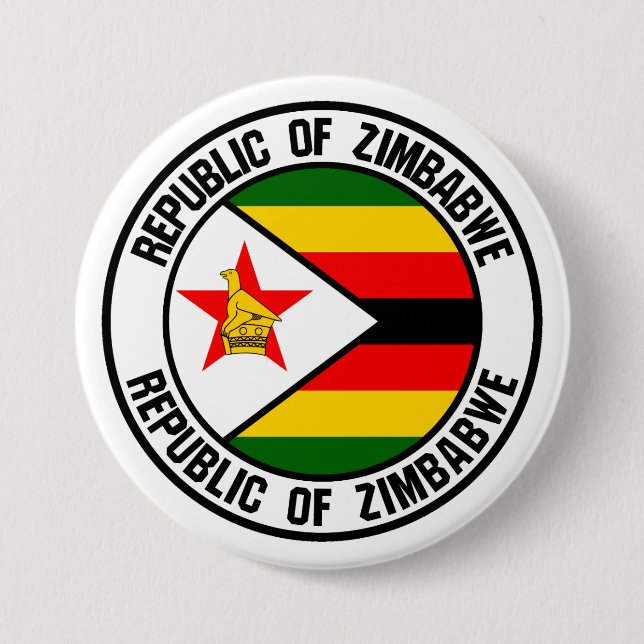 Zimbabwe Round Emblem Button (Front)