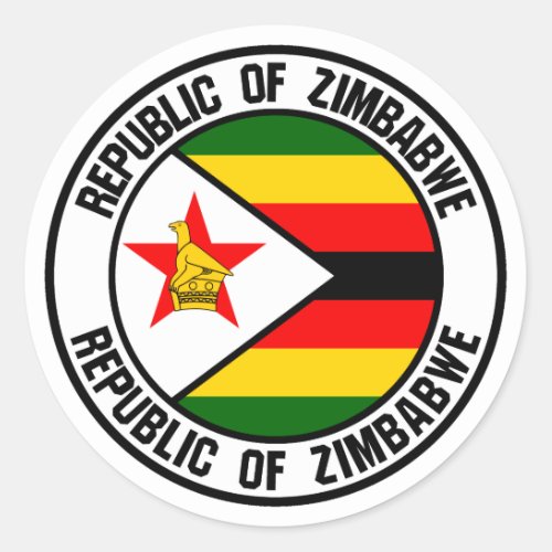 Zimbabwe Round Emblem Classic Round Sticker