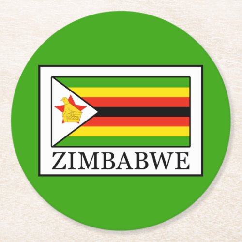 Zimbabwe Round Paper Coaster