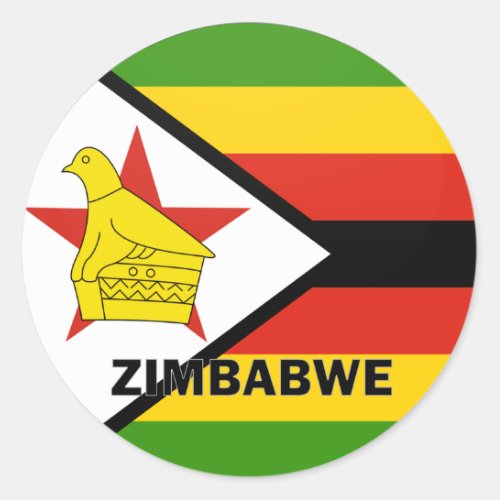 Zimbabwe Roundel quality Flag Classic Round Sticker