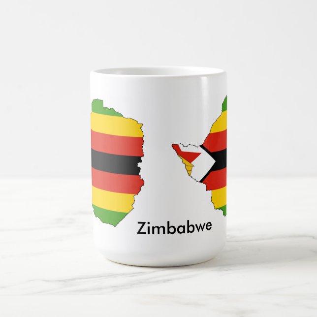 Zimbabwe Themed Flag and Map Mug (Center)