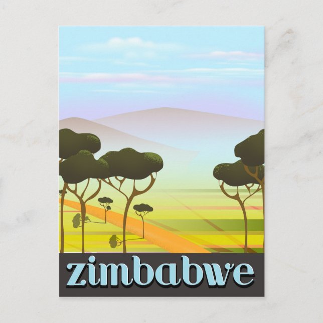 Zimbabwe vacation travel poster postcard (Front)