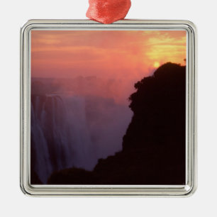Zimbabwe, Victoria Falls National Park. Misty Metal Ornament