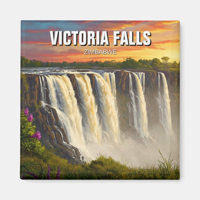 Zimbabwe Victoria Falls Travel Magnet (Front)