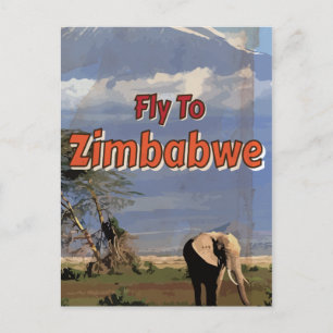 Zimbabwe Vintage vacation Poster Postcard