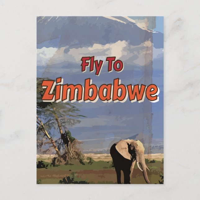 Zimbabwe Vintage vacation Poster Postcard (Front)