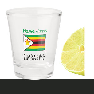 Zimbabwe Zimbabwe Flag Green Personalization  Shot Glass