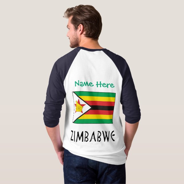 Zimbabwe Zimbabwe Flag Green Personalized Men's T-Shirt (Back Full)