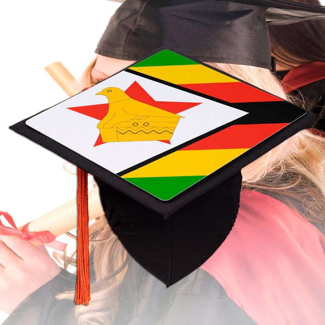Zimbabwe & Zimbabwe Flag - Students /University Graduation Cap Topper (Creator Uploaded)