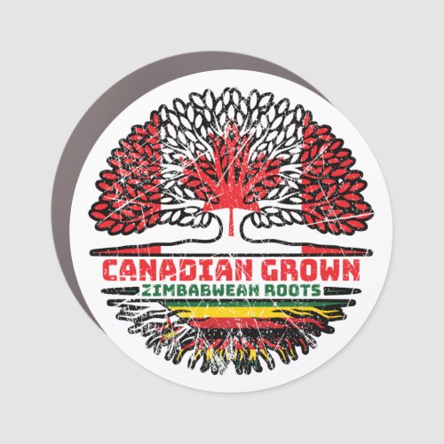 Zimbabwe Zimbabwean Canadian Canada Tree Roots Car Magnet