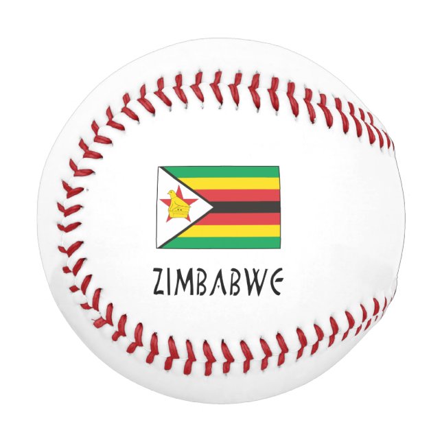 Zimbabwe Zimbabwean Flag Black Personalized Name  Baseball (Front Left)
