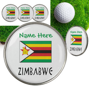 Zimbabwe Zimbabwean Flag Green Personalized Golf Ball Marker