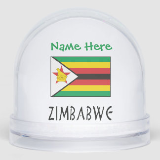 Zimbabwe Zimbabwean Flag Green Personalized  Snow Globe