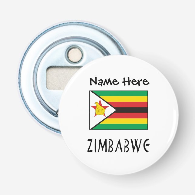 Zimbabwe Zimbabwean Flag Personalized  Bottle Opener (Front)