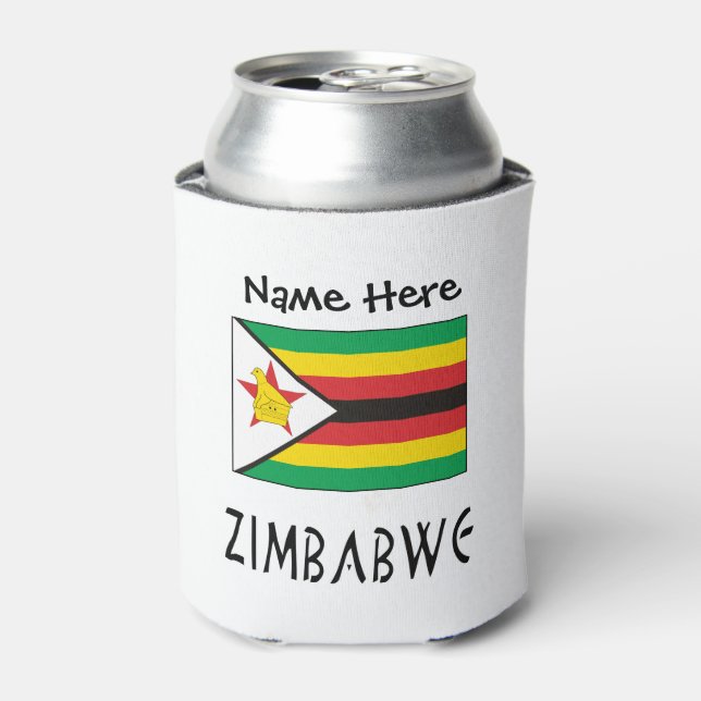 Zimbabwe Zimbabwean Flag Personalized  Can Cooler (Can Front)
