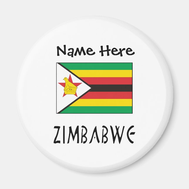 Zimbabwe Zimbabwean Flag Personalized  Magnet (Front)