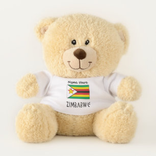 Zimbabwe Zimbabwean Flag Personalized Teddy Bear