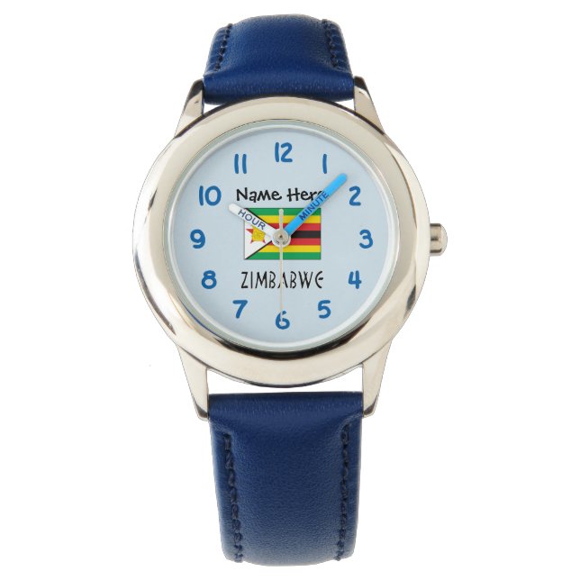 Zimbabwe Zimbabwean Flag Personalized  Watch (Front)