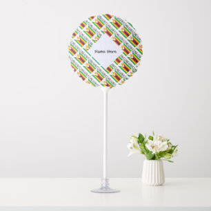 Zimbabwe Zimbabwean Flag Tiled Black Personalized Balloon