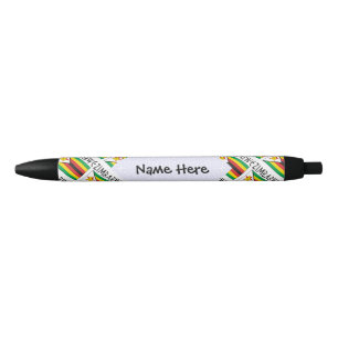 Zimbabwe Zimbabwean Flag Tiled Black Personalized  Pen